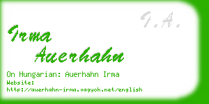 irma auerhahn business card